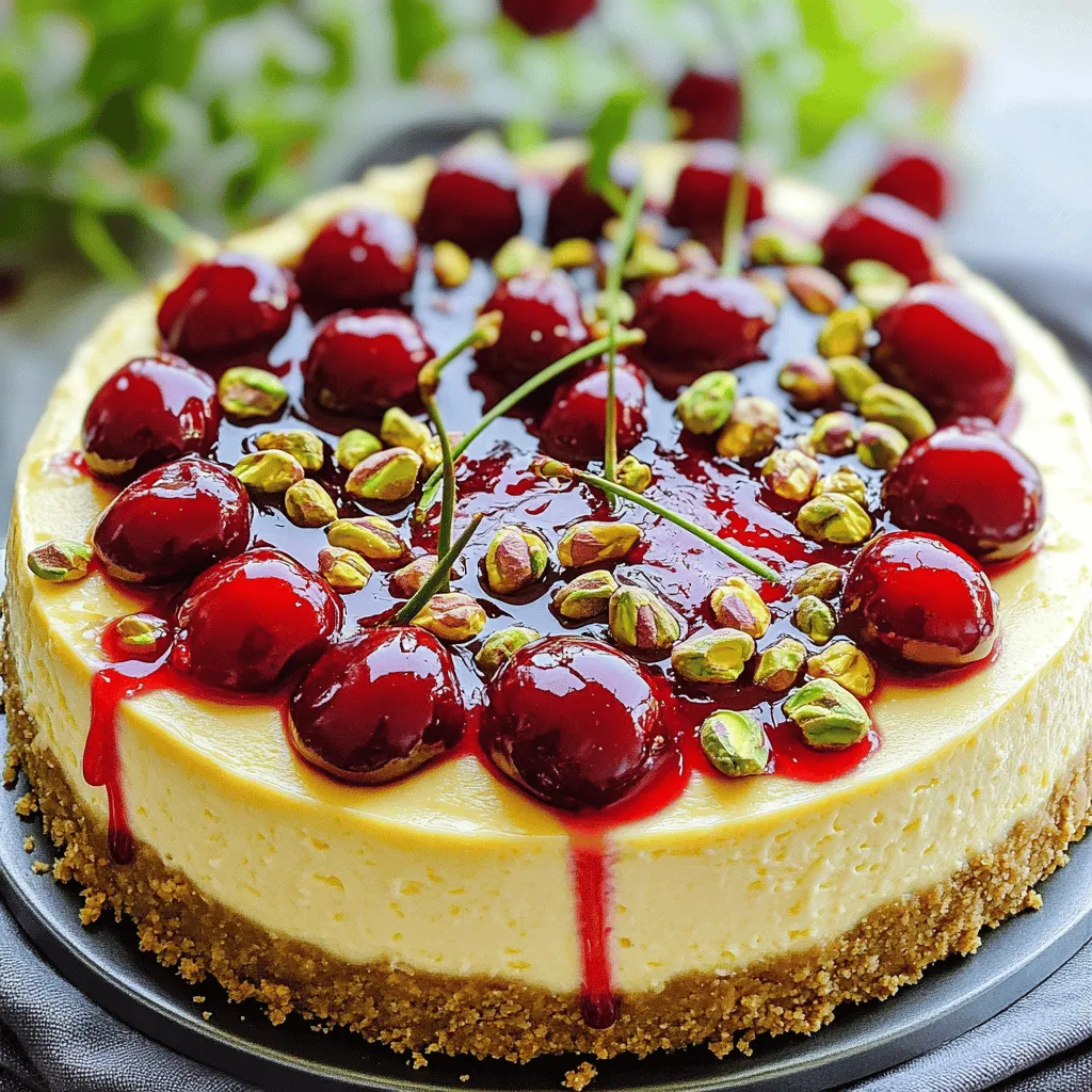 Cherry Pistachio Cheesecake Delightful and Creamy Treat