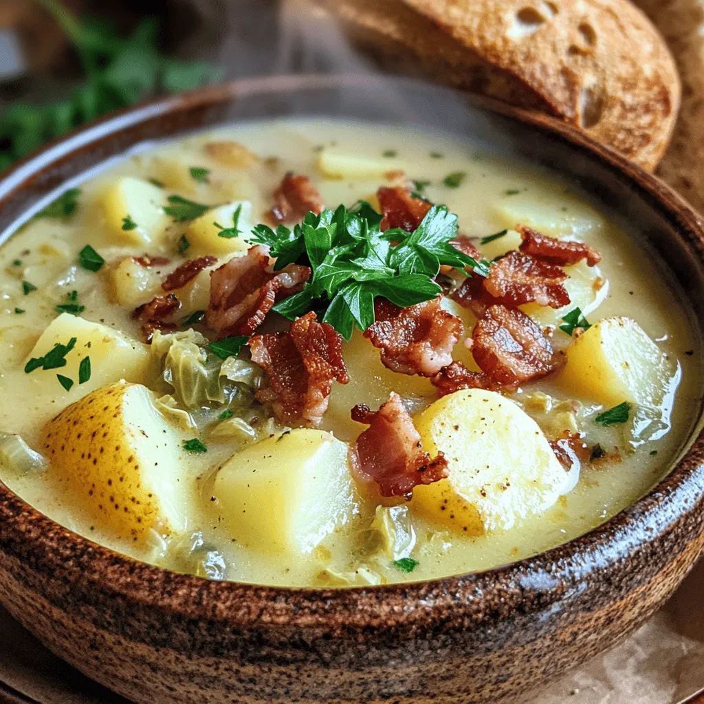 Hearty Irish Bacon, Cabbage, and Potato Soup Recipe