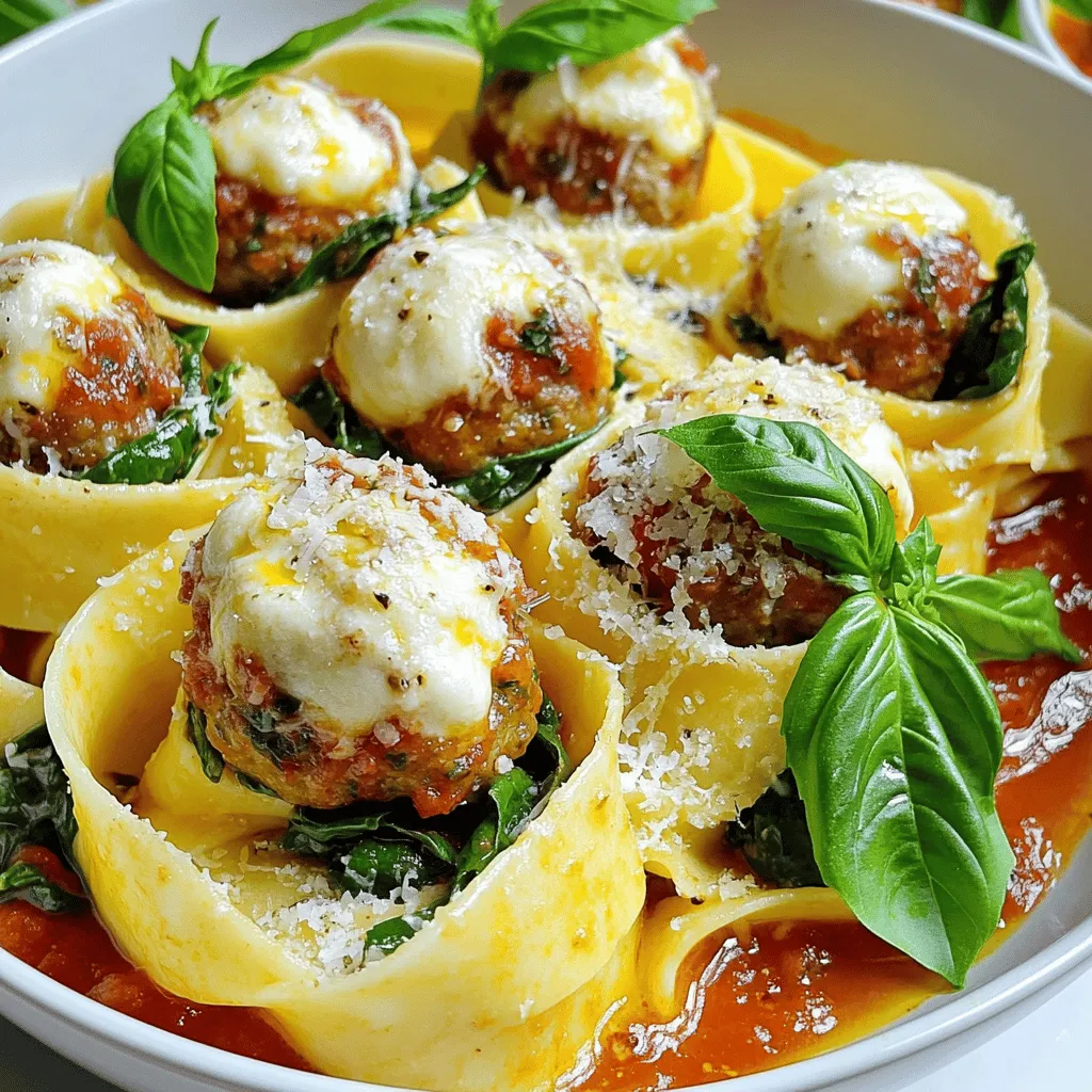 Pappardelle &#038; Stuffed Meatballs Flavorful Dinner Idea