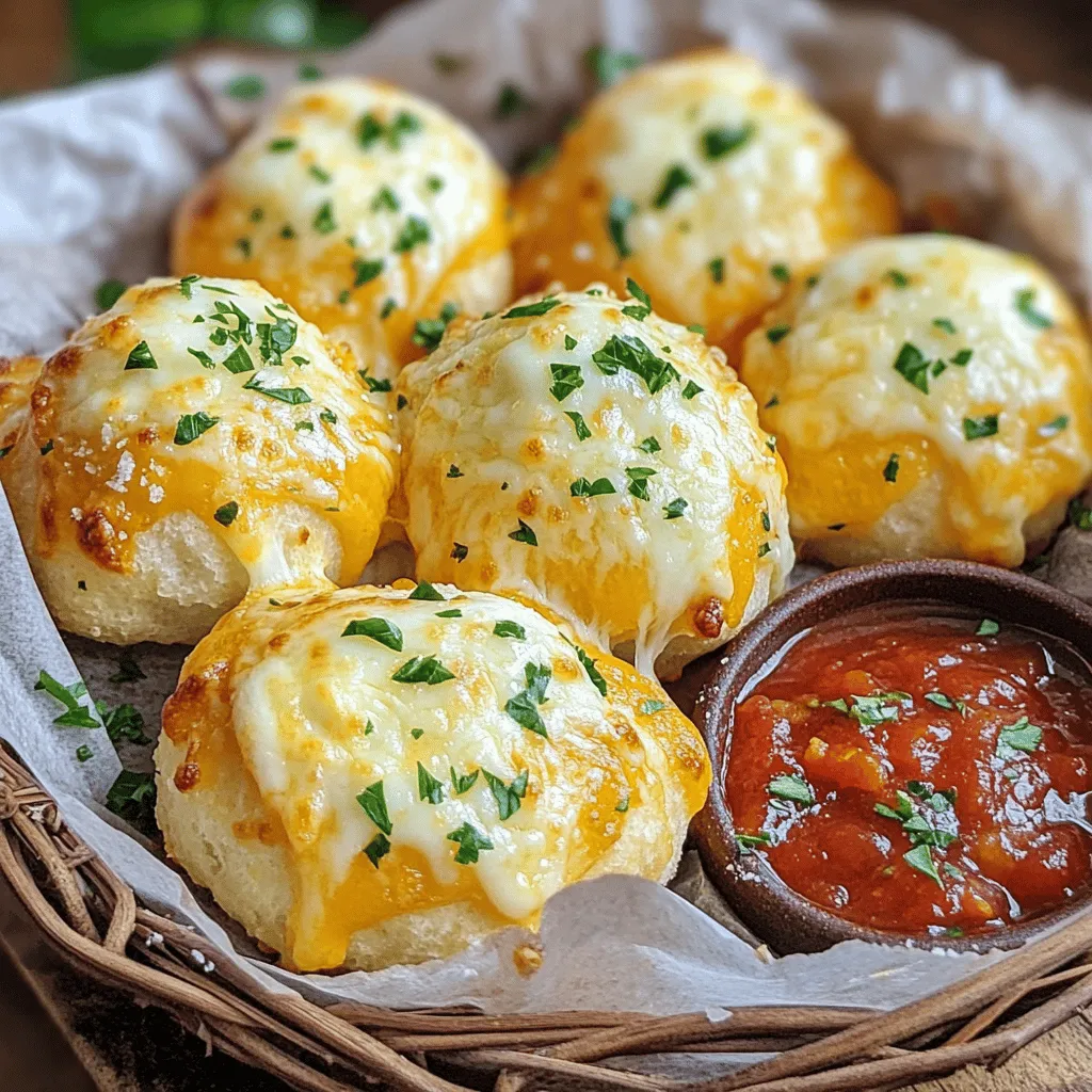 Pillsbury Biscuit Garlic Butter Cheese Bombs are warm, cheesy treats. They are made with soft biscuit dough and filled with gooey cheese. You coat them in garlic butter for extra flavor. These bites are easy to make and perfect for snacks or parties.