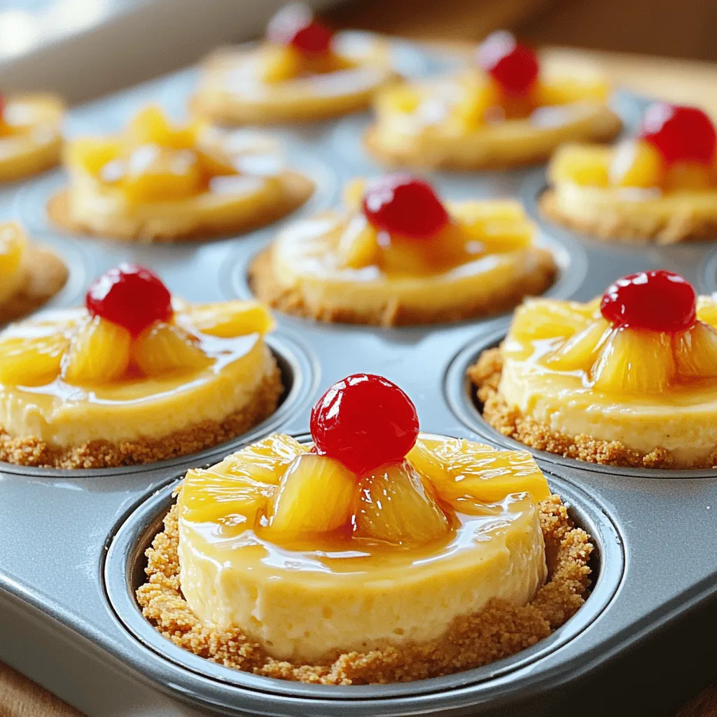 Mini Pineapple Upside-Down Cheesecakes Delight
