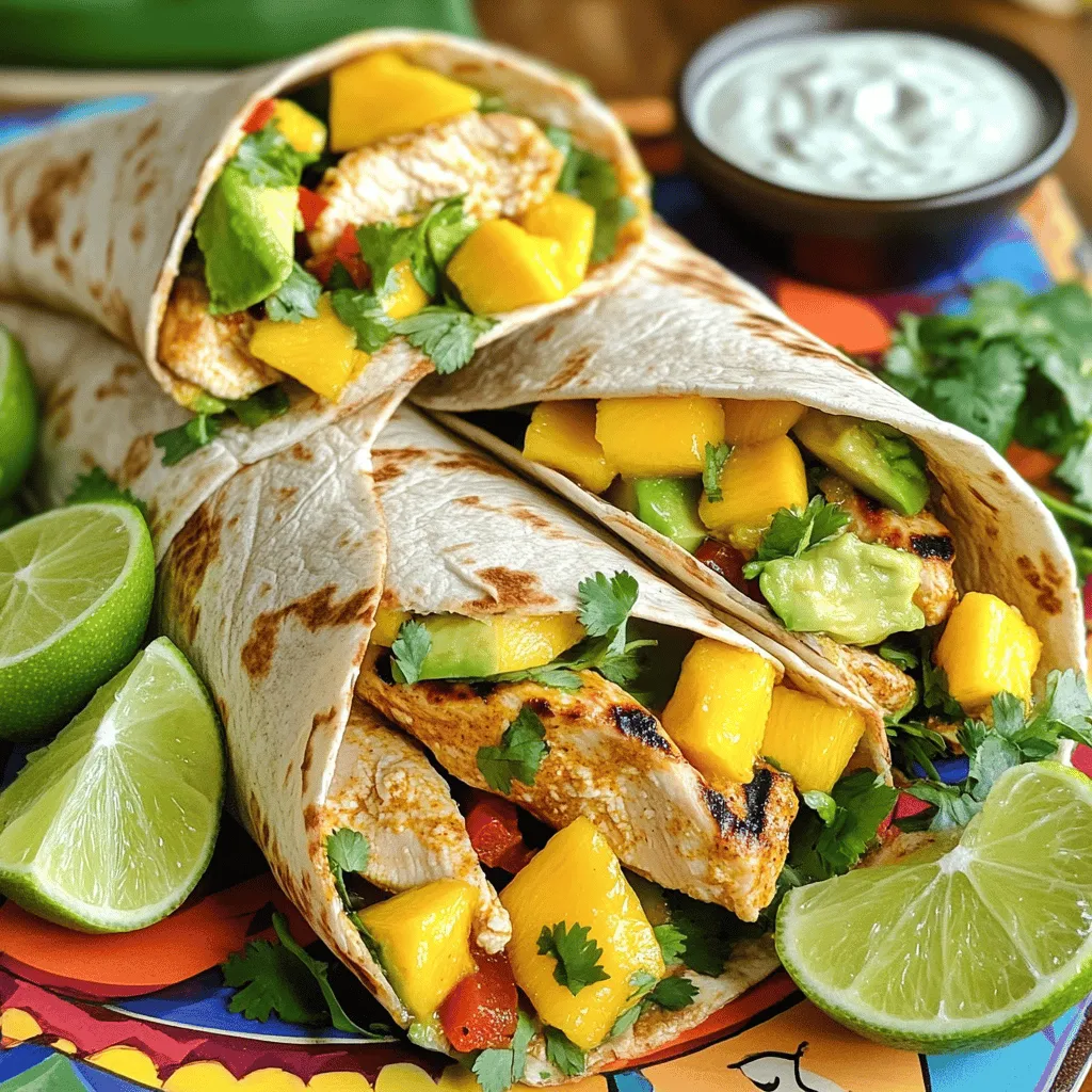 Spicy Mango Avocado Chicken Wraps Delightful Meal