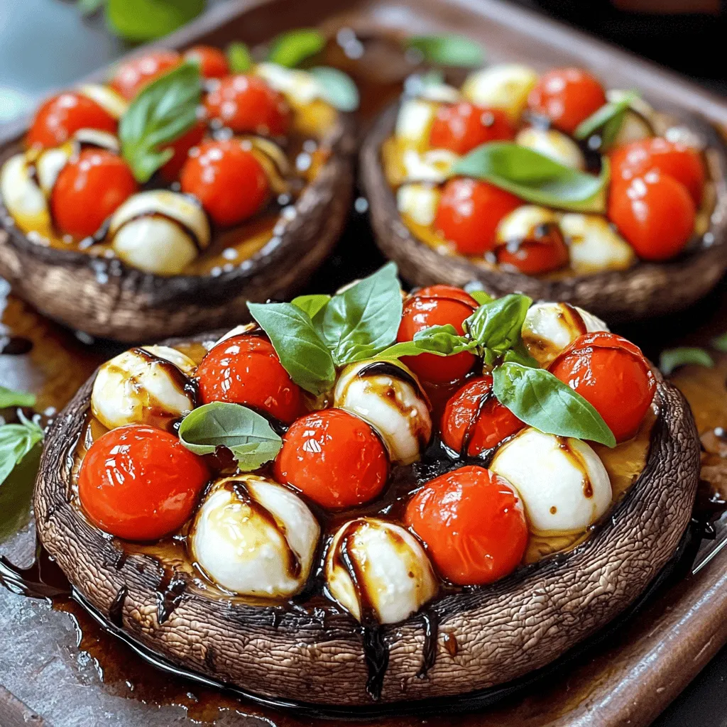 When making Caprese stuffed Portobello mushrooms, you need fresh and tasty ingredients. Here’s what you’ll need for this delightful dish: