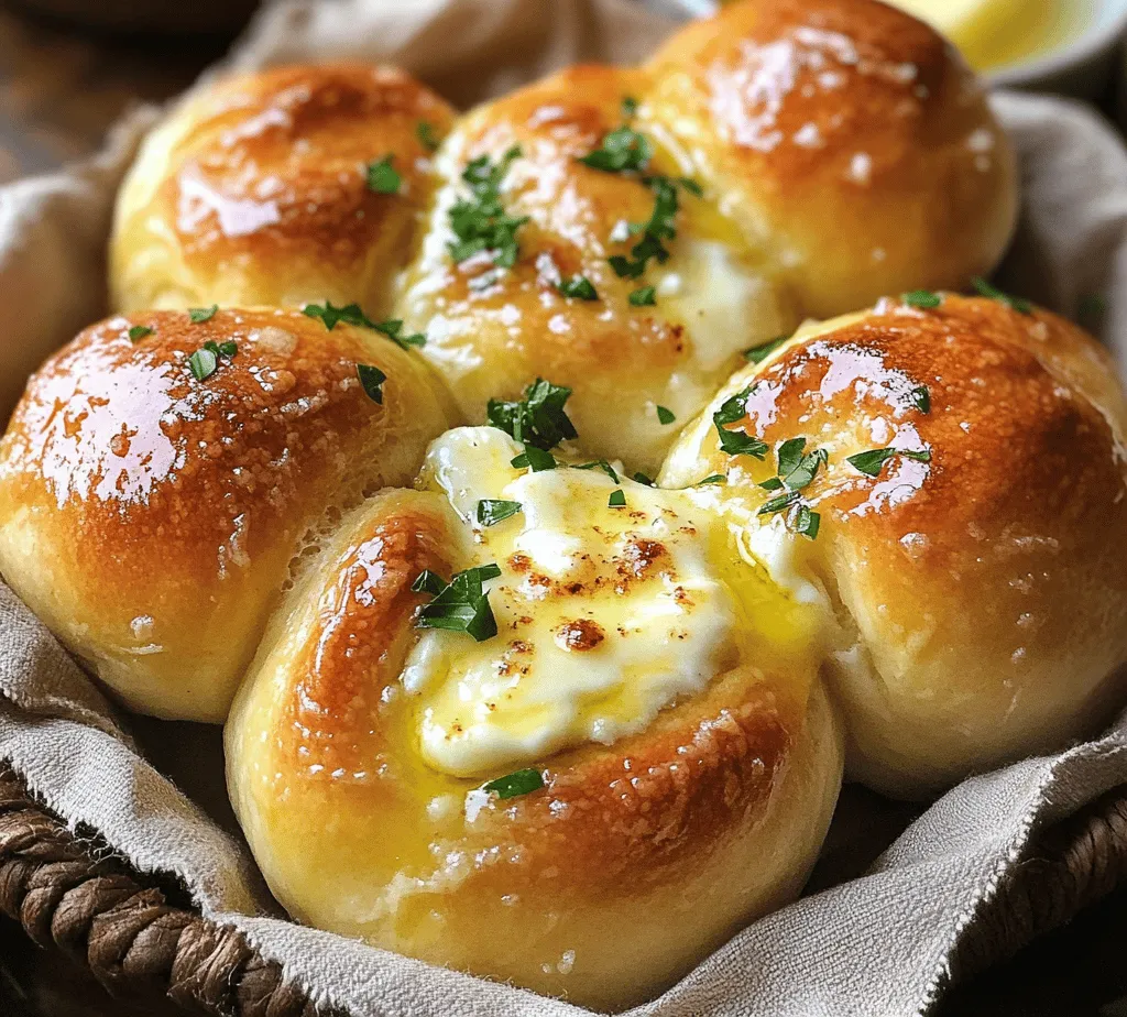What makes Cheesy Garlic Dinner Rolls so enchanting? The answer lies in their harmonious flavor profile. Combining the rich, creamy goodness of melted cheese with the bold, aromatic notes of garlic creates a mouthwatering experience that is hard to resist. As the rolls bake, the cheese melts and oozes out, while the garlic infuses the dough with its savory essence, leaving behind a tantalizing aroma that beckons everyone to the table.