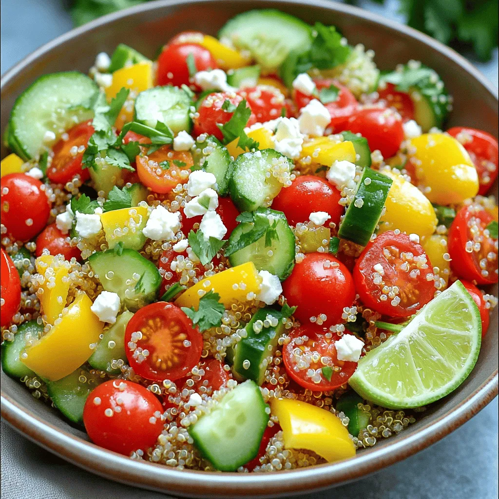 A delicious quinoa salad starts with healthy quinoa salad ingredients. Quinoa is a grain packed with protein and fiber. It cooks quickly and absorbs flavors well.