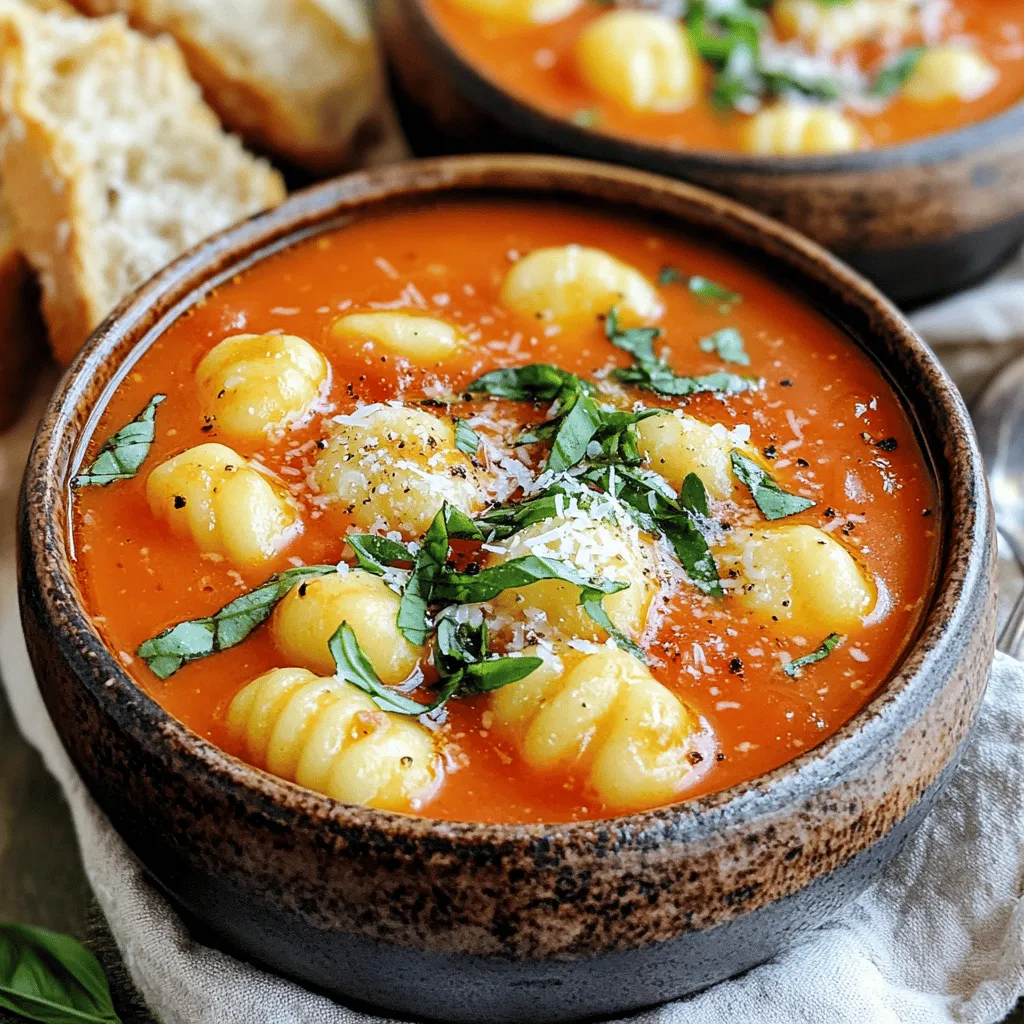 Creamy Tomato Basil Gnocchi Soup Rich Flavorful Bowl