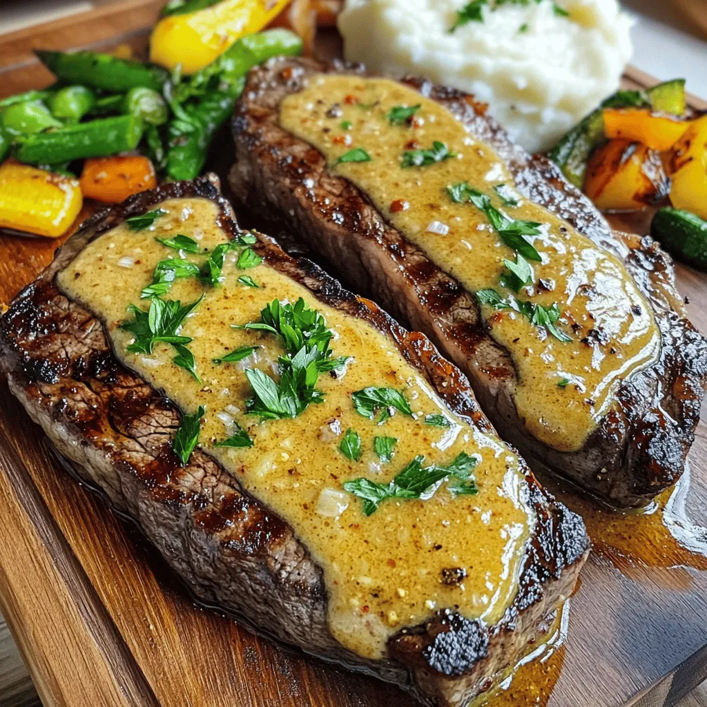Steak with Bourbon Garlic Cream Sauce Flavors Unleashed