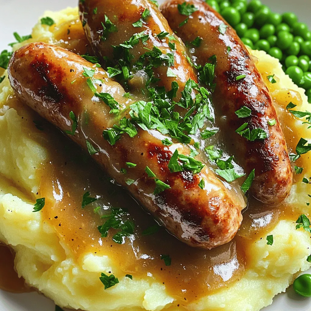 - 4 high-quality pork sausages (or chicken sausages for a lighter option) - 1 lb (450g) Yukon gold potatoes, peeled and cubed - 1 cup whole milk - 4 tablespoons unsalted butter