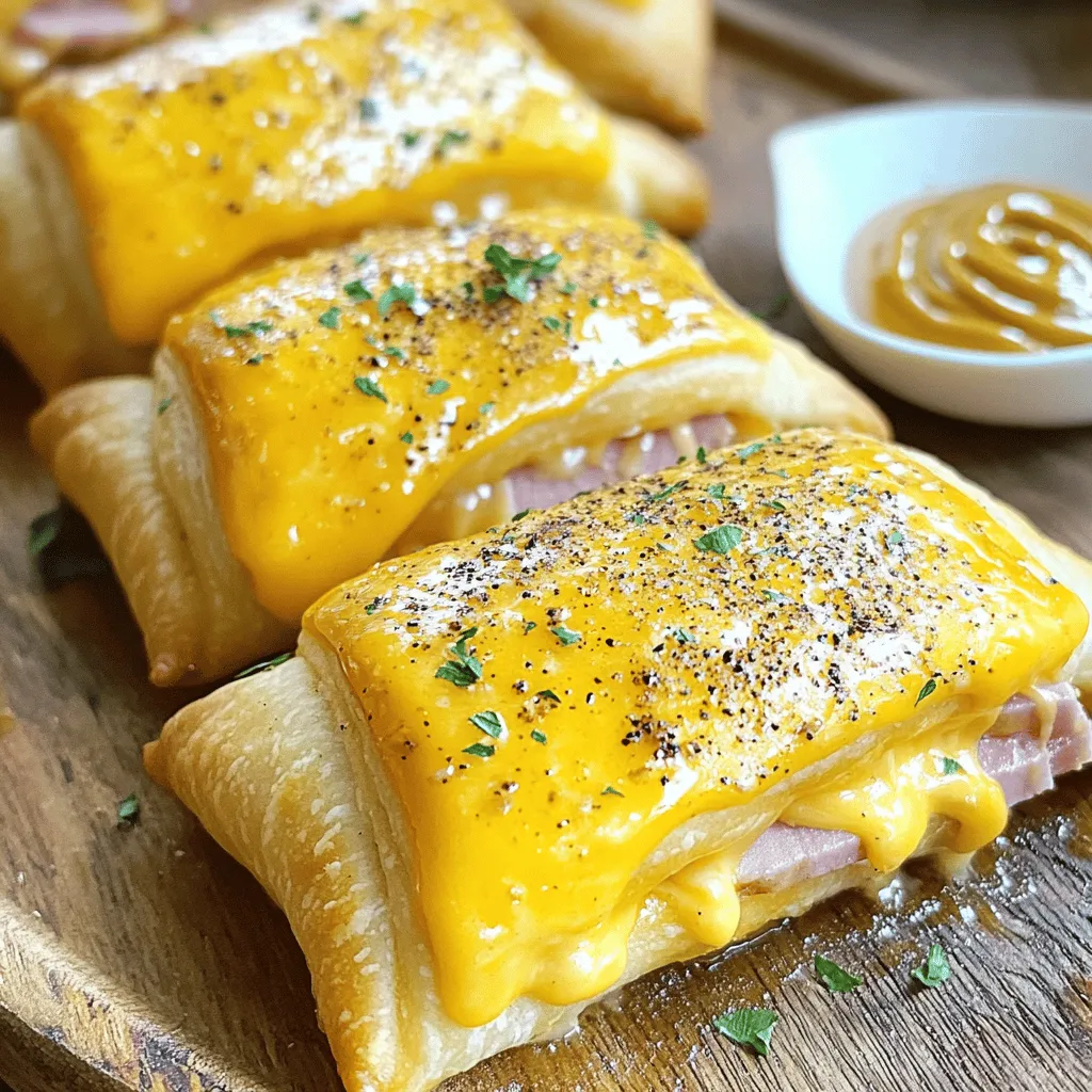 Savory Homemade Ham Cheese Sticks Wrapped in Crescents