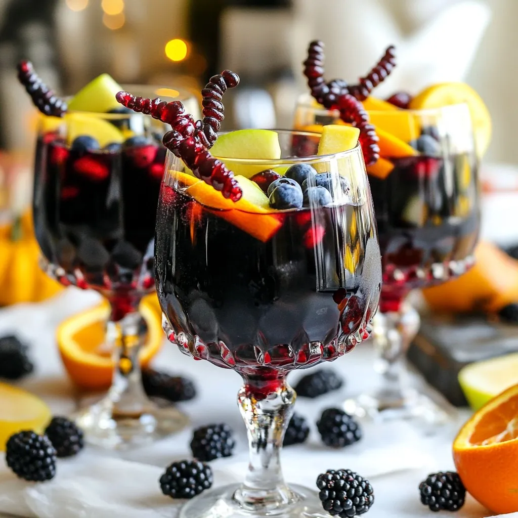 Spooky Black Halloween Sangria Festive and Fun Drink