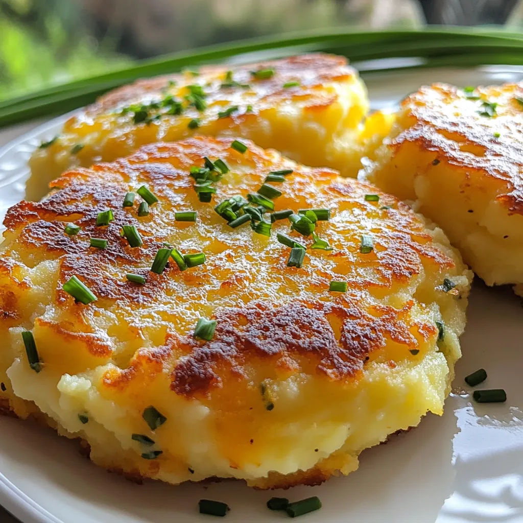 Savory Cheddar Chive Mashed Potato Cakes Recipe