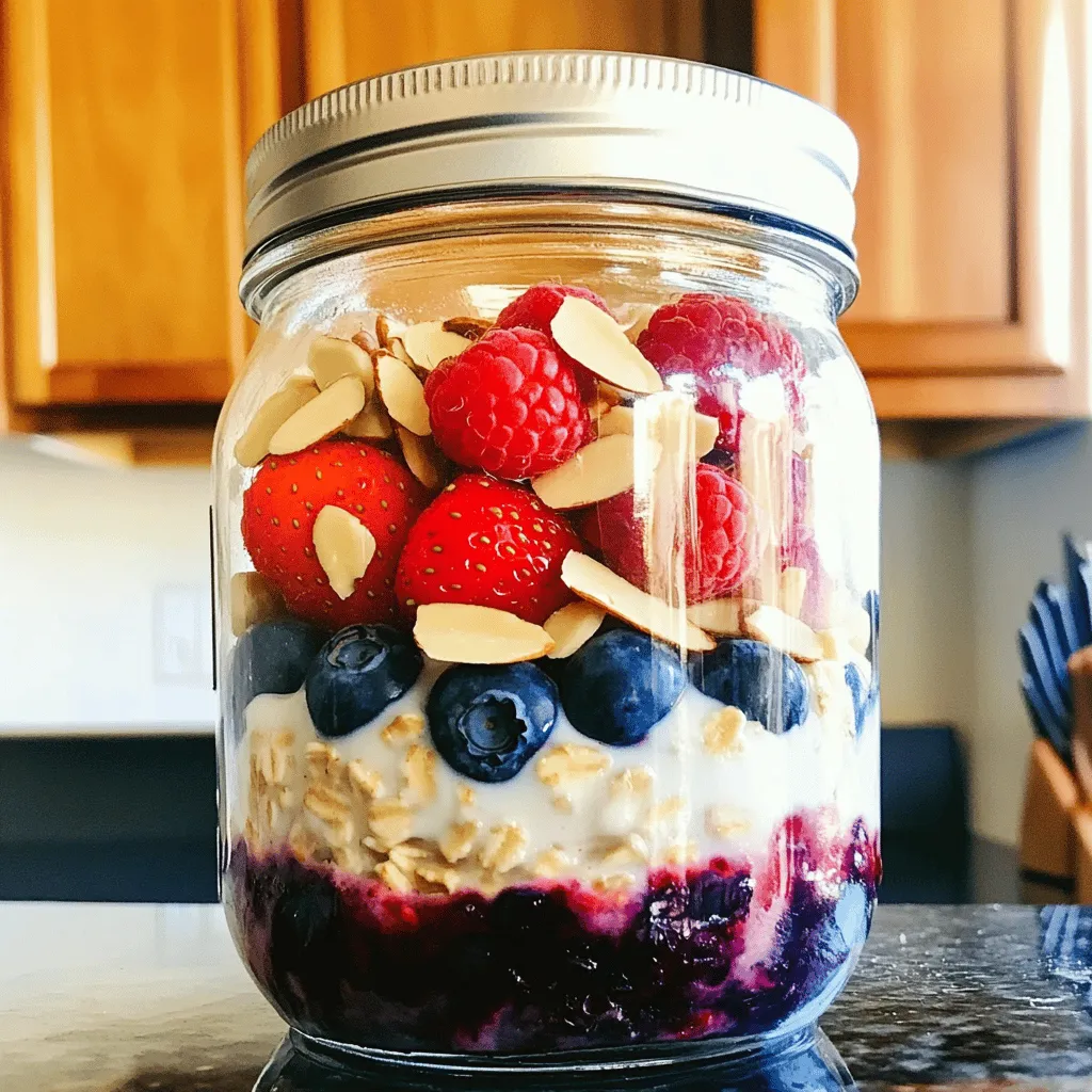 Berry Almond Overnight Oats Easy Healthy Breakfast