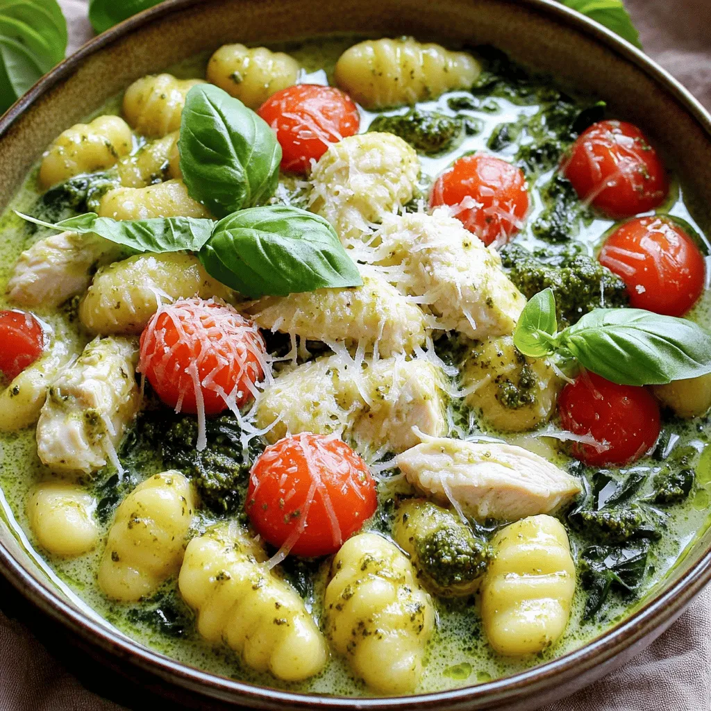 Creamy Pesto Chicken Gnocchi Skillet Delicious Dinner