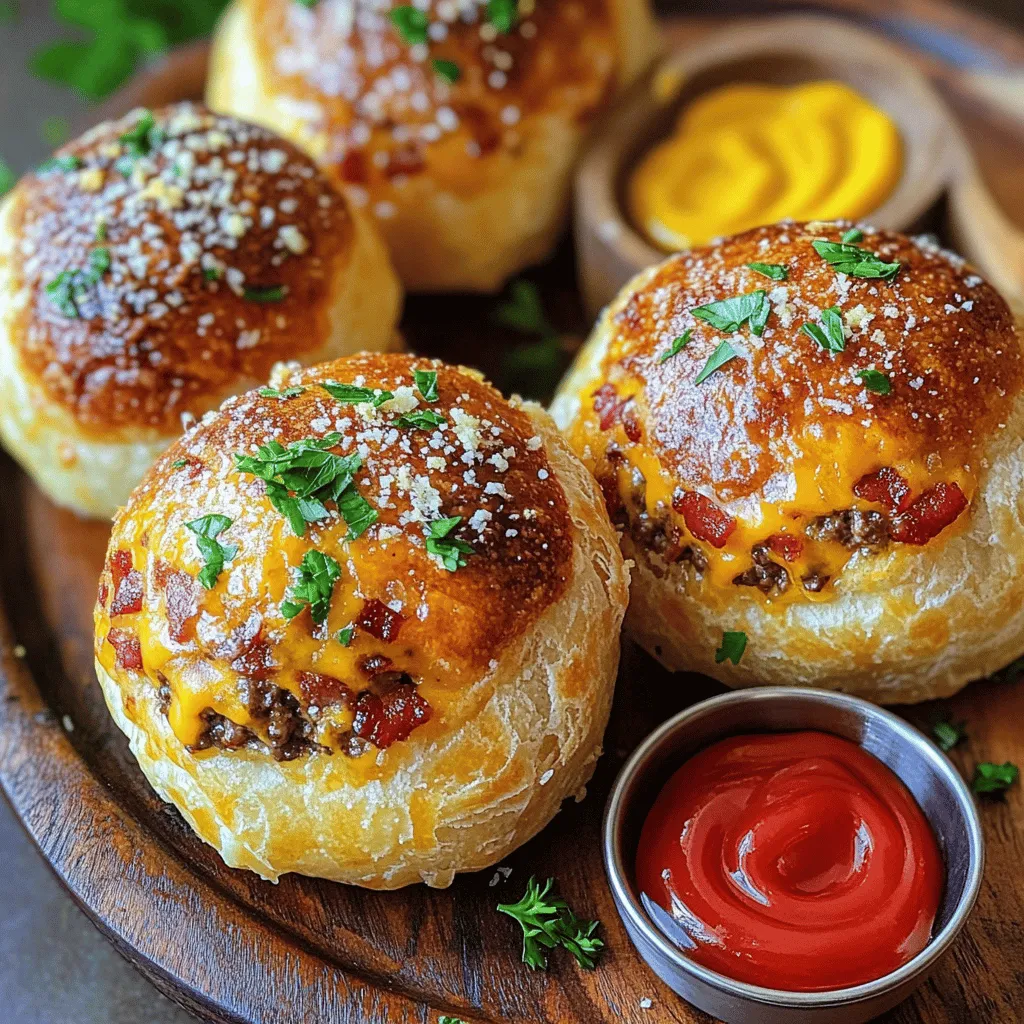 The key to making garlic parmesan bacon cheeseburger bombs lies in your ingredients. You need a mix of savory flavors that come together perfectly.