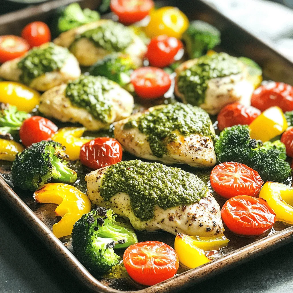 Pesto Chicken &#038; Veggies Sheet Pan Vibrant Meal Prep