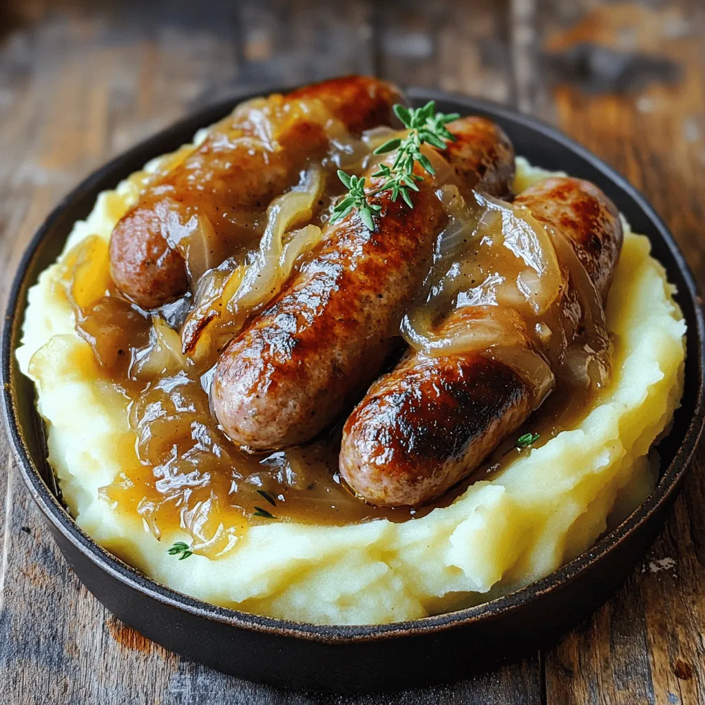 Bangers and Mash with Onion Gravy Hearty and Flavorful Dish