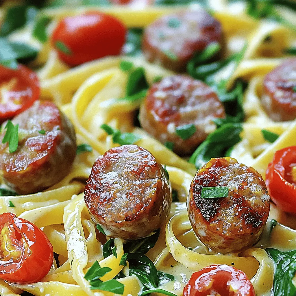 Garlic Butter Sausage Bites with Creamy Parmesan Pasta