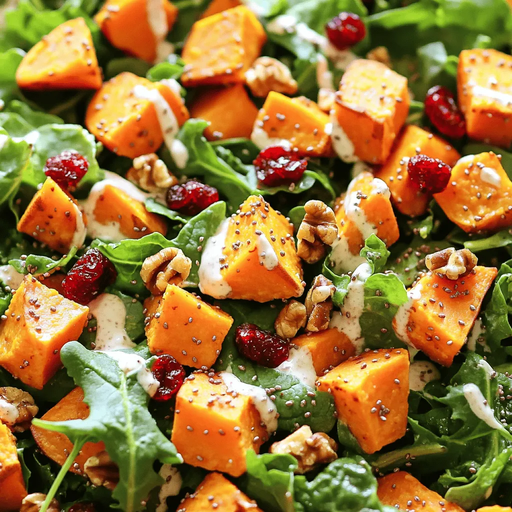 Creamy Sweet Potato Salad Recipe with Leafy Greens