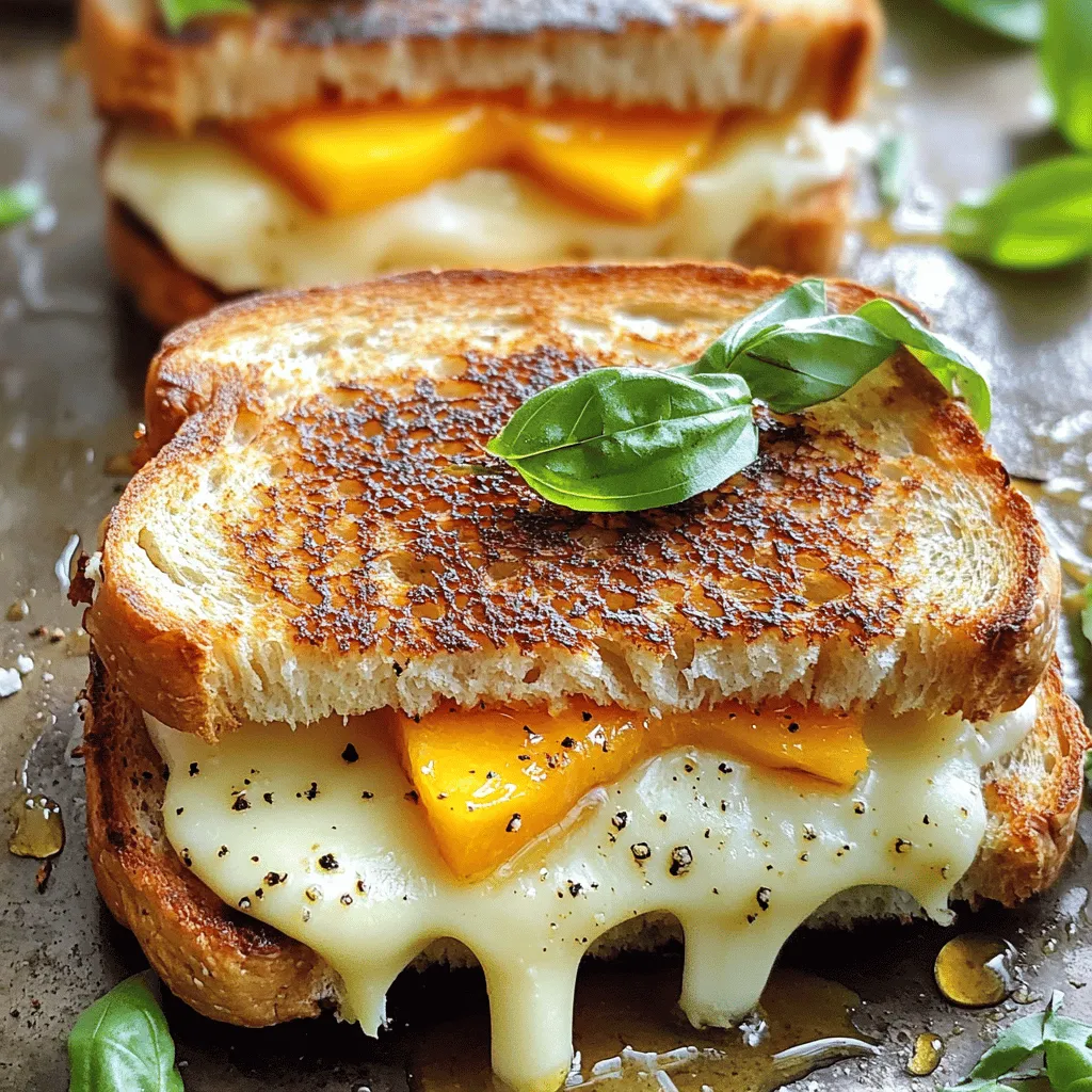 Honey Peach White Cheddar Grilled Cheese Delight