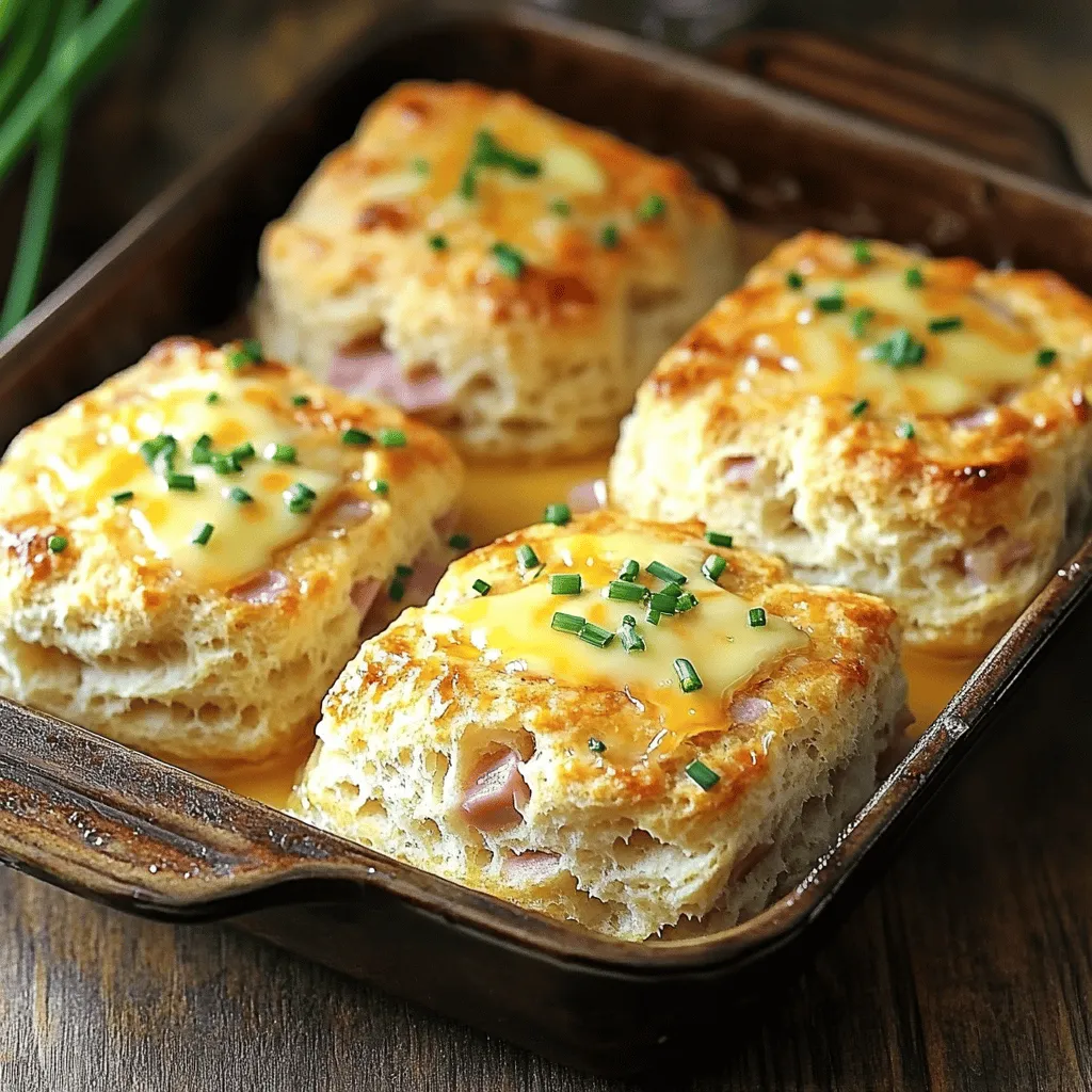 - 2 cups all-purpose flour - 1 tablespoon baking powder - 1 teaspoon salt - 1/2 teaspoon garlic powder - 1 cup shredded sharp cheddar cheese - 1 cup diced cooked ham - 1/2 cup (1 stick) unsalted butter, melted - 1 cup milk - 1 tablespoon fresh chives, chopped (optional) - Black pepper to taste