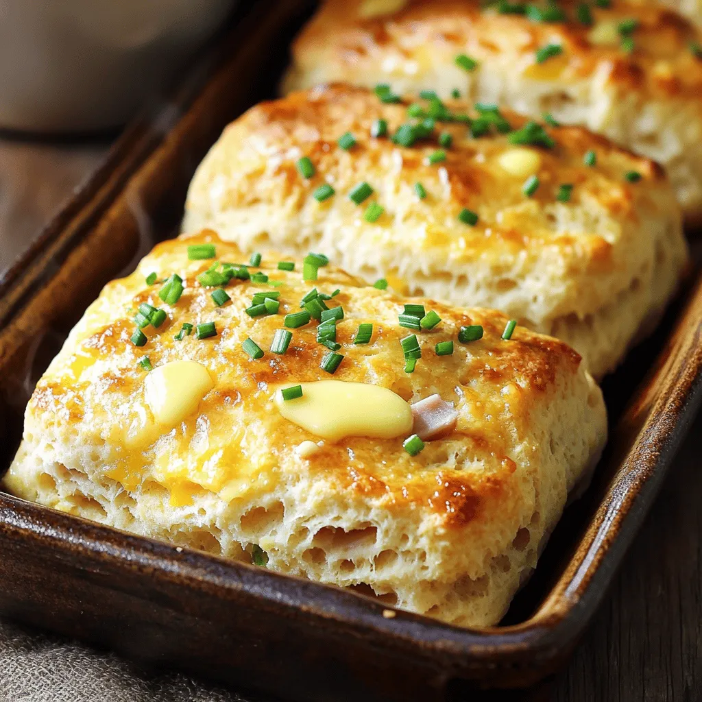 Ham and Cheese Butter Swim Biscuits Simple Recipe