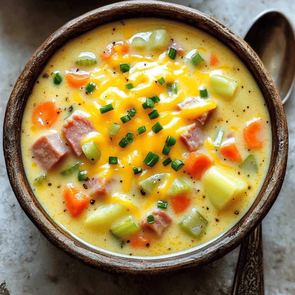Creamy Cheesy Ham Chowder Comforting and Simple Meal
