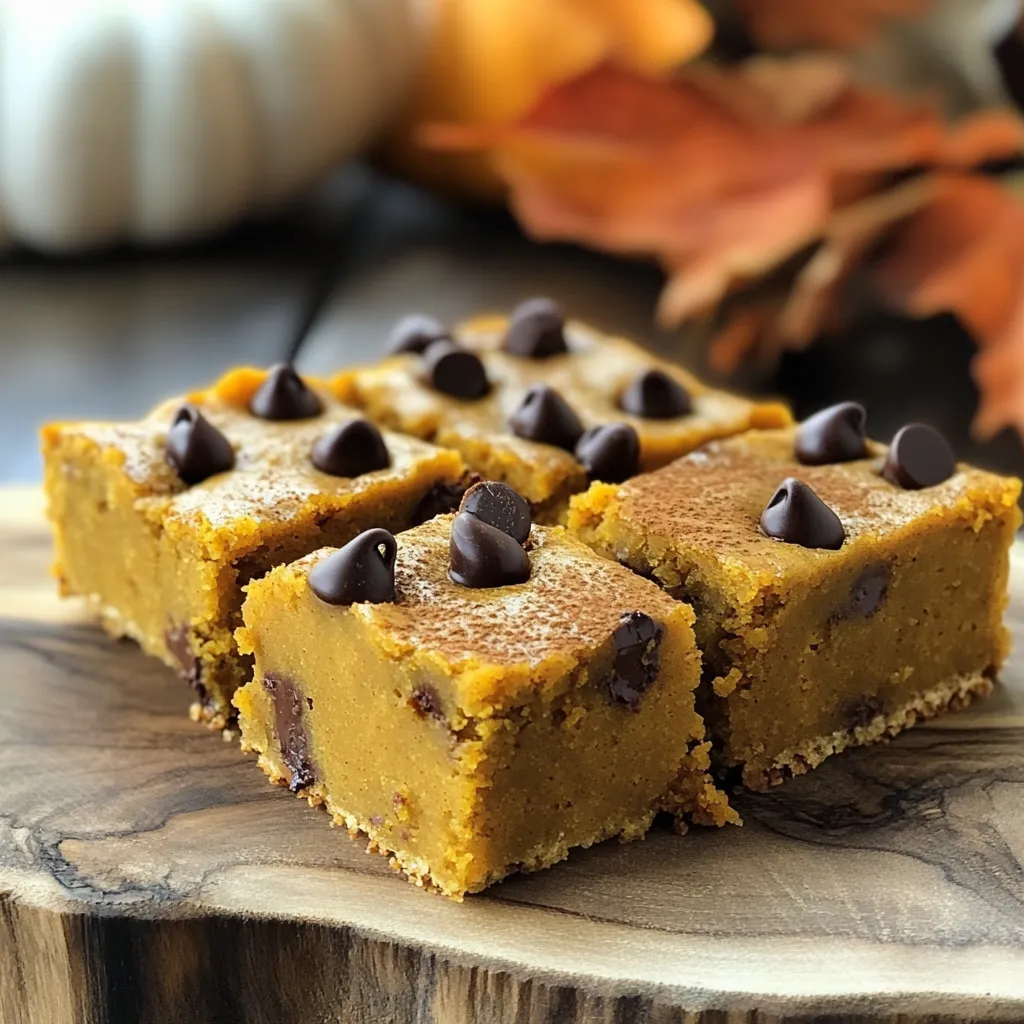 Pumpkin Chocolate Chip Bars Perfect for Fall Baking