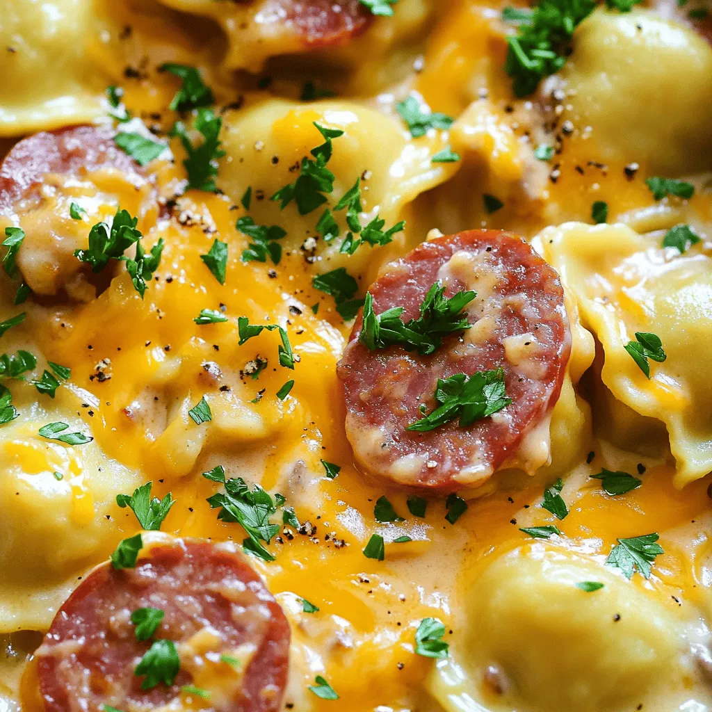 Crockpot Pierogi Casserole with Kielbasa Delight