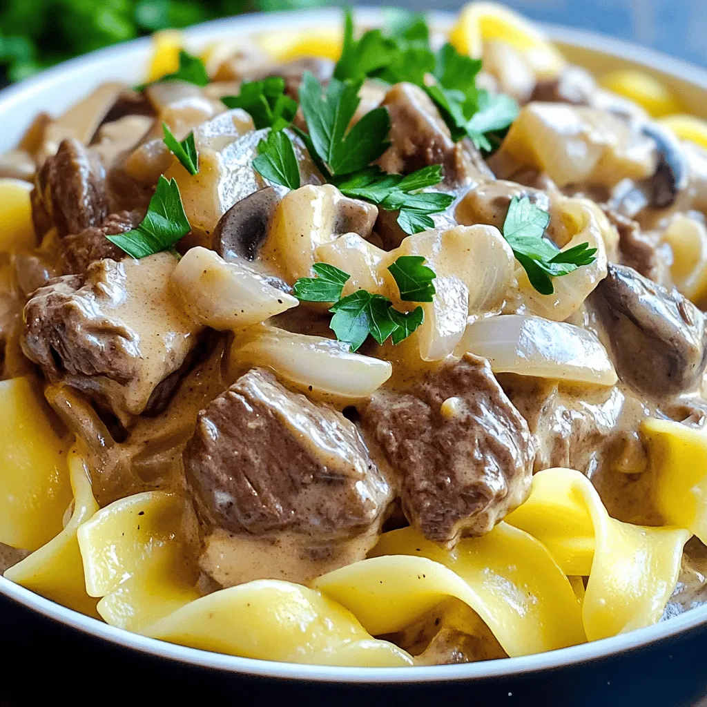 Savory Slow Cooker Beef Stroganoff with Egg Noodles