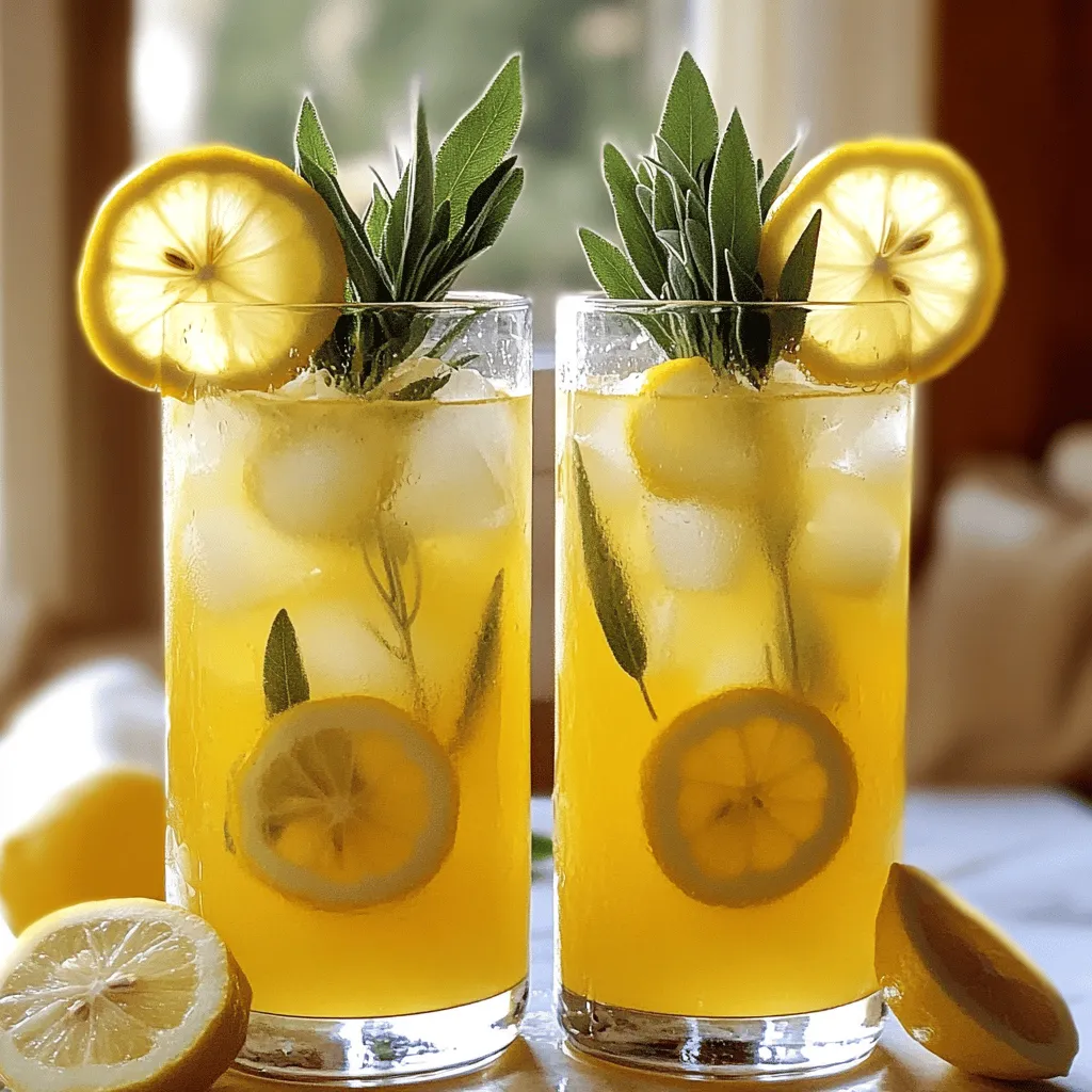 Pineapple Sage Lemonade Refreshing Summer Drink Recipe