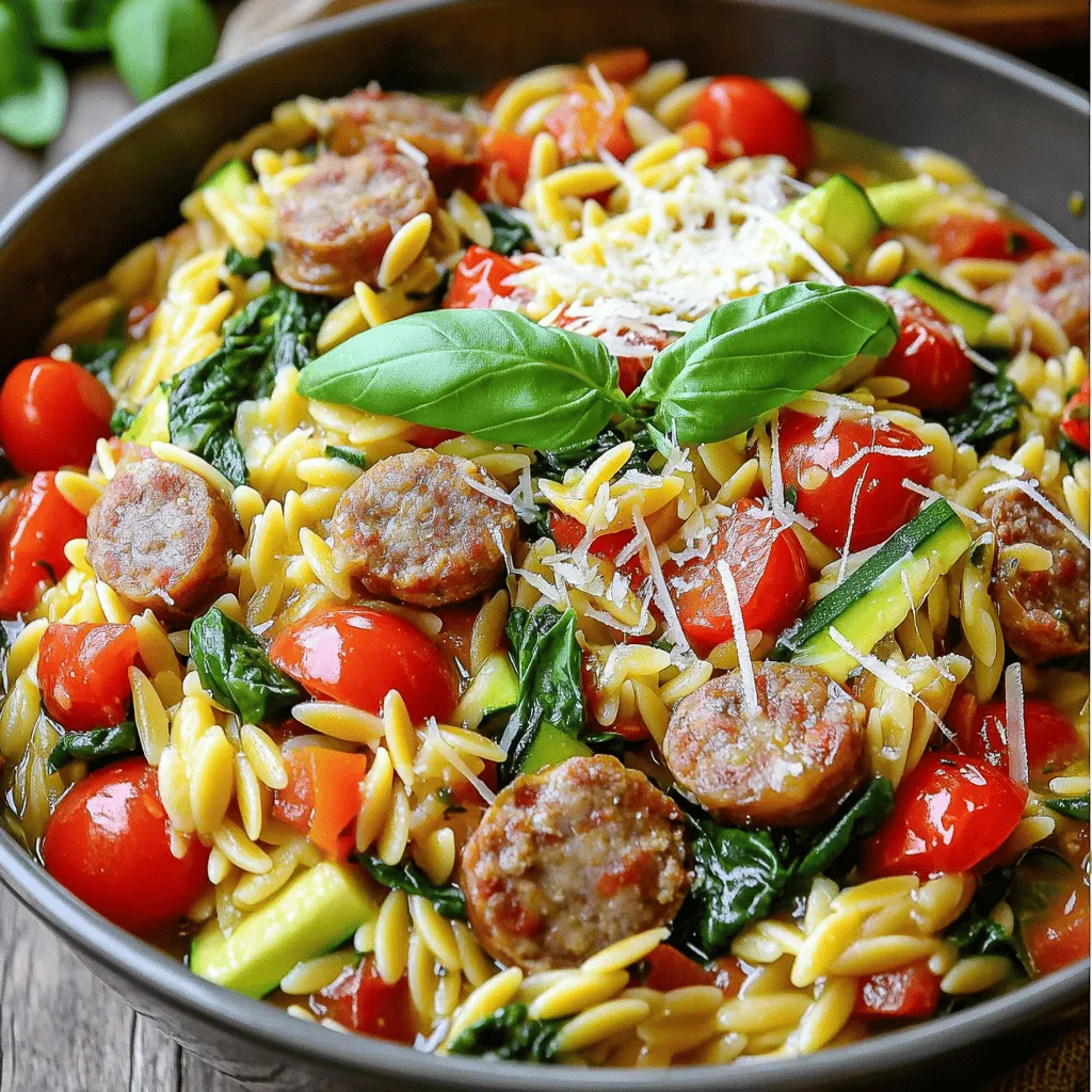 Sizzling One Pot Sausage Orzo Recipe