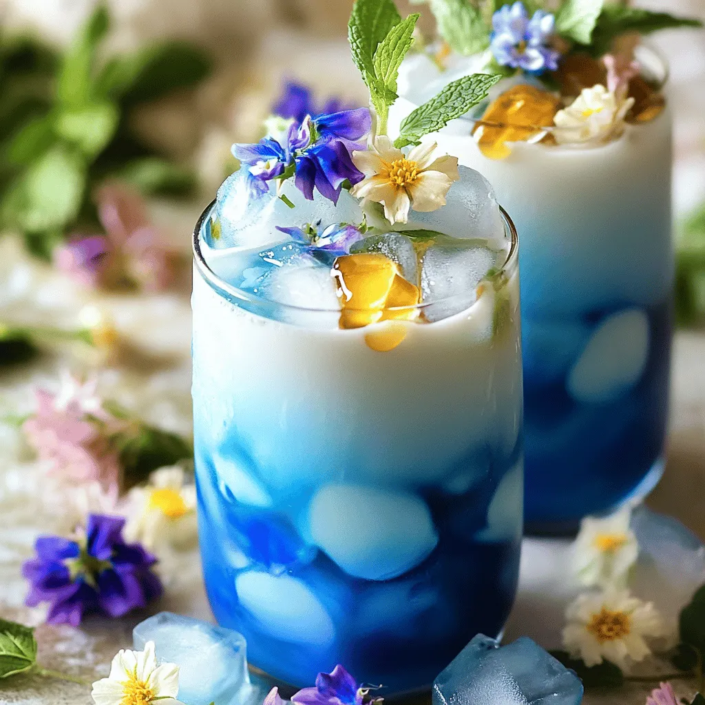 Iced Butterfly Pea Flower Tea Latte Refreshing Recipe