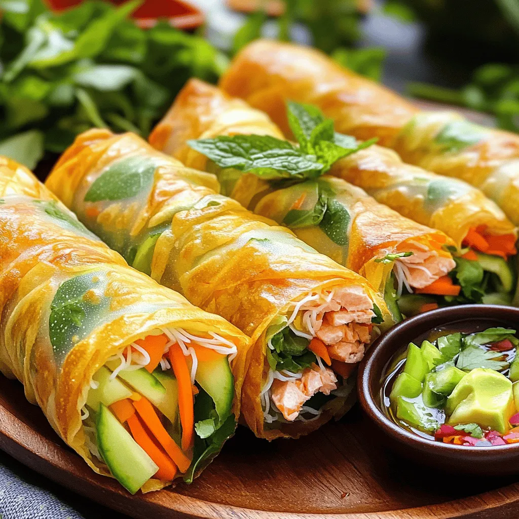 Deliciously Fresh Vietnamese Salmon Spring Rolls Delight
