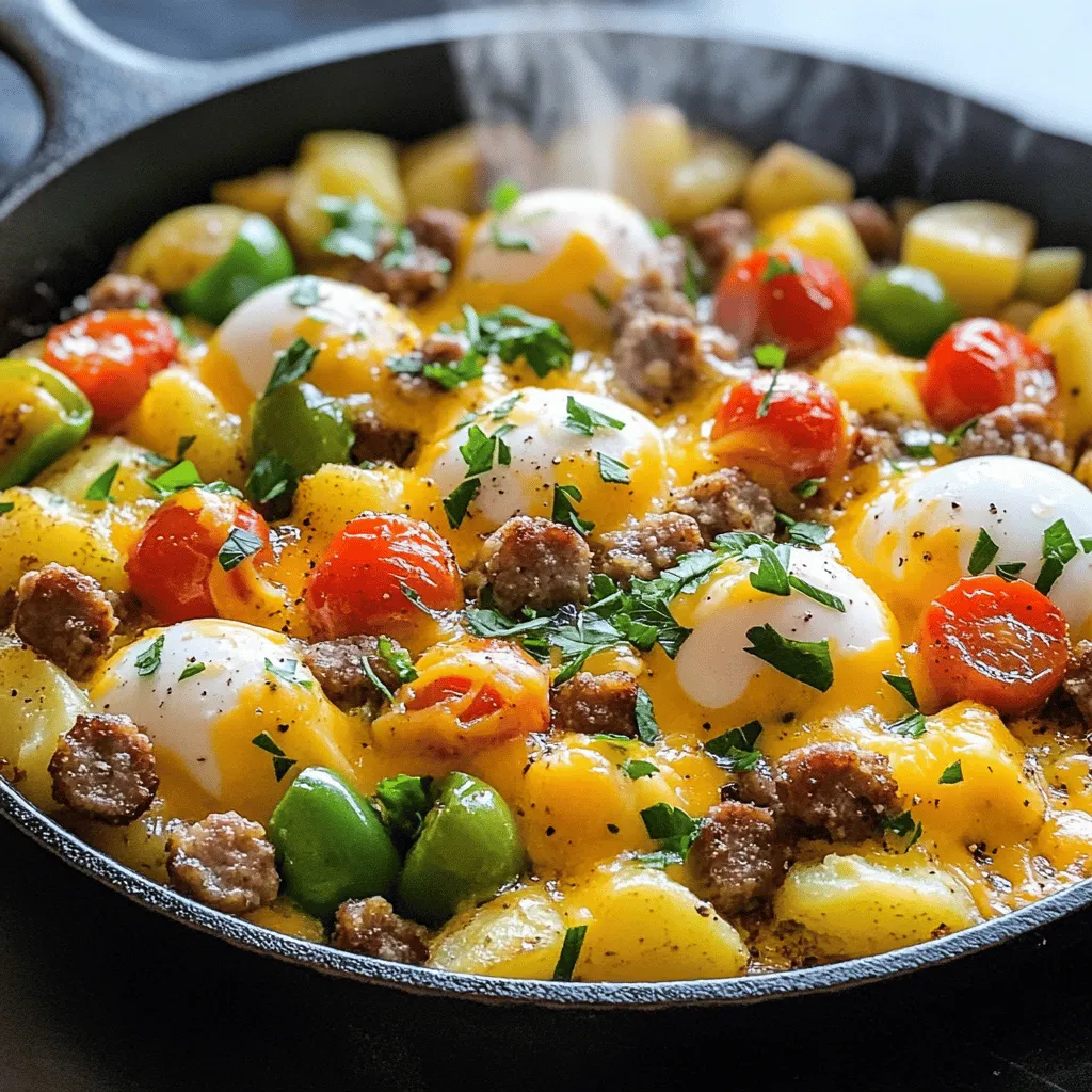 To make a loaded breakfast skillet, you need fresh and tasty ingredients. Here’s what you will need:
