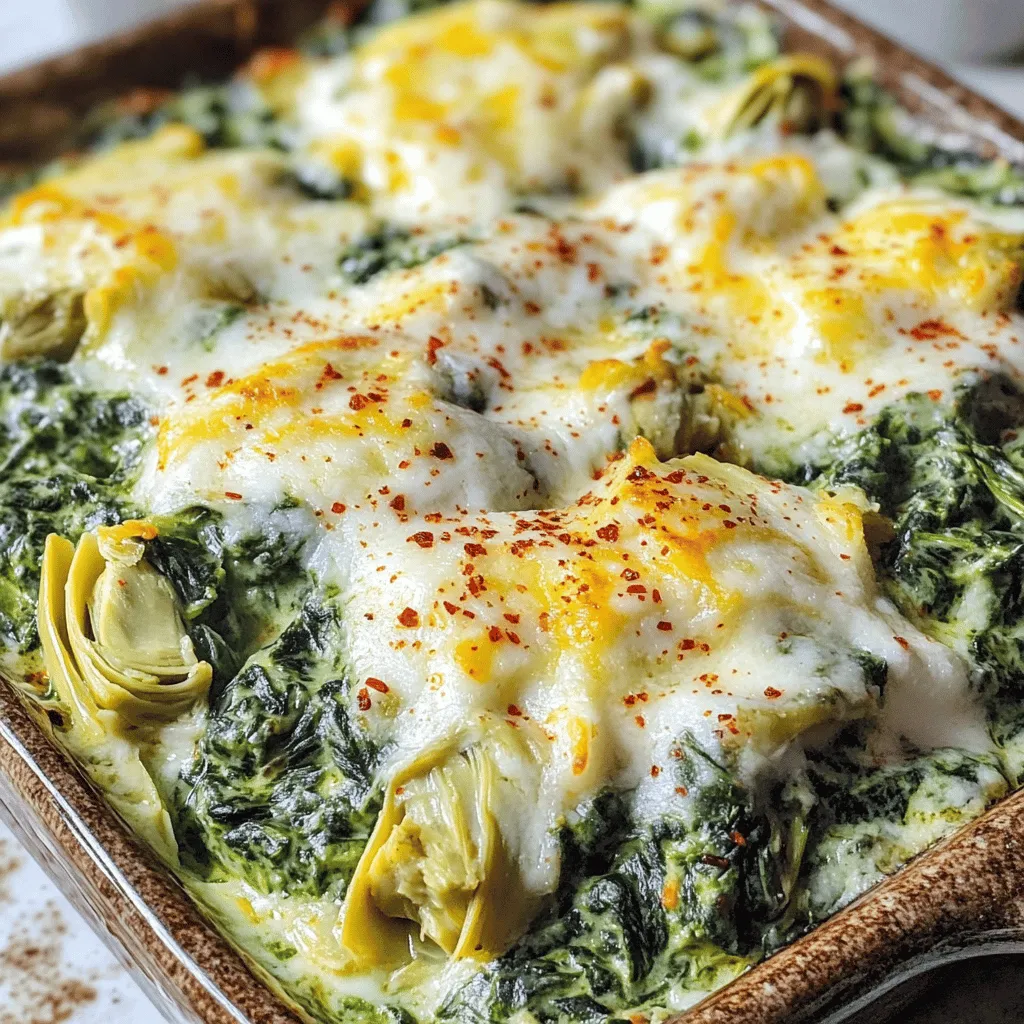 - 2 cups fresh spinach, chopped - 1 cup marinated artichoke hearts, drained and chopped