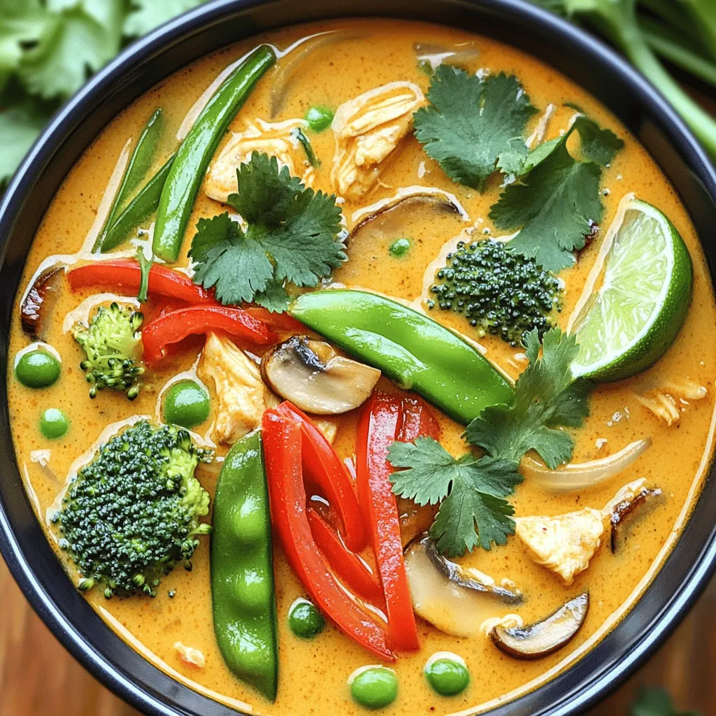 To make Thai curry chicken soup, you need fresh and vibrant ingredients. The key is to use quality items for the best flavor. First, you need 1 pound of chicken breast. Diced chicken cooks well and absorbs flavors nicely. Next, grab a can of coconut milk. This will give your soup richness and creaminess.