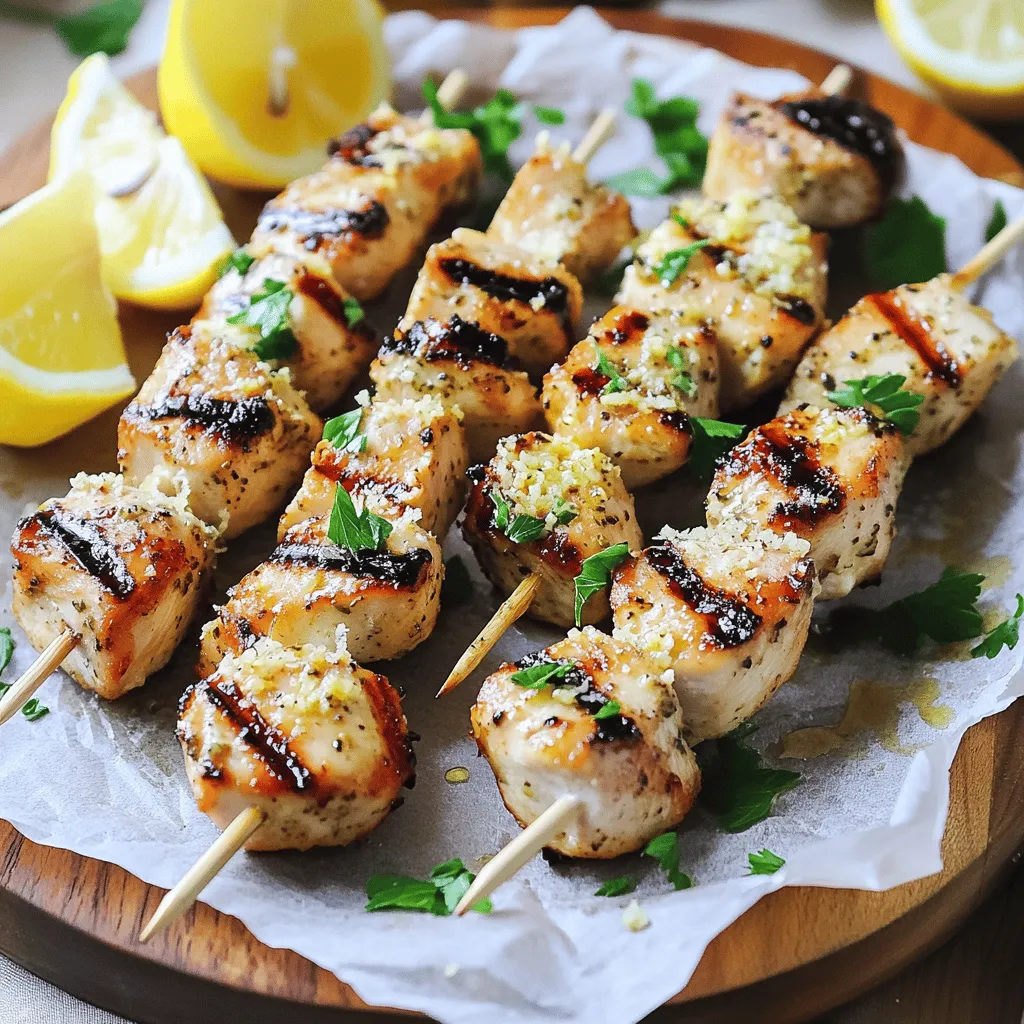 To make garlic parmesan chicken skewers, you need a few simple ingredients. The main items are: