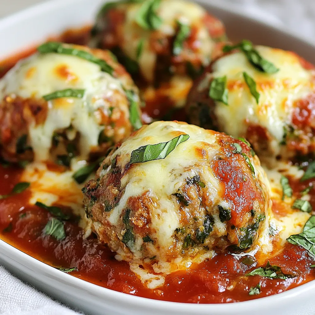 Savory Spinach Garlic Mozzarella Meatballs Recipe