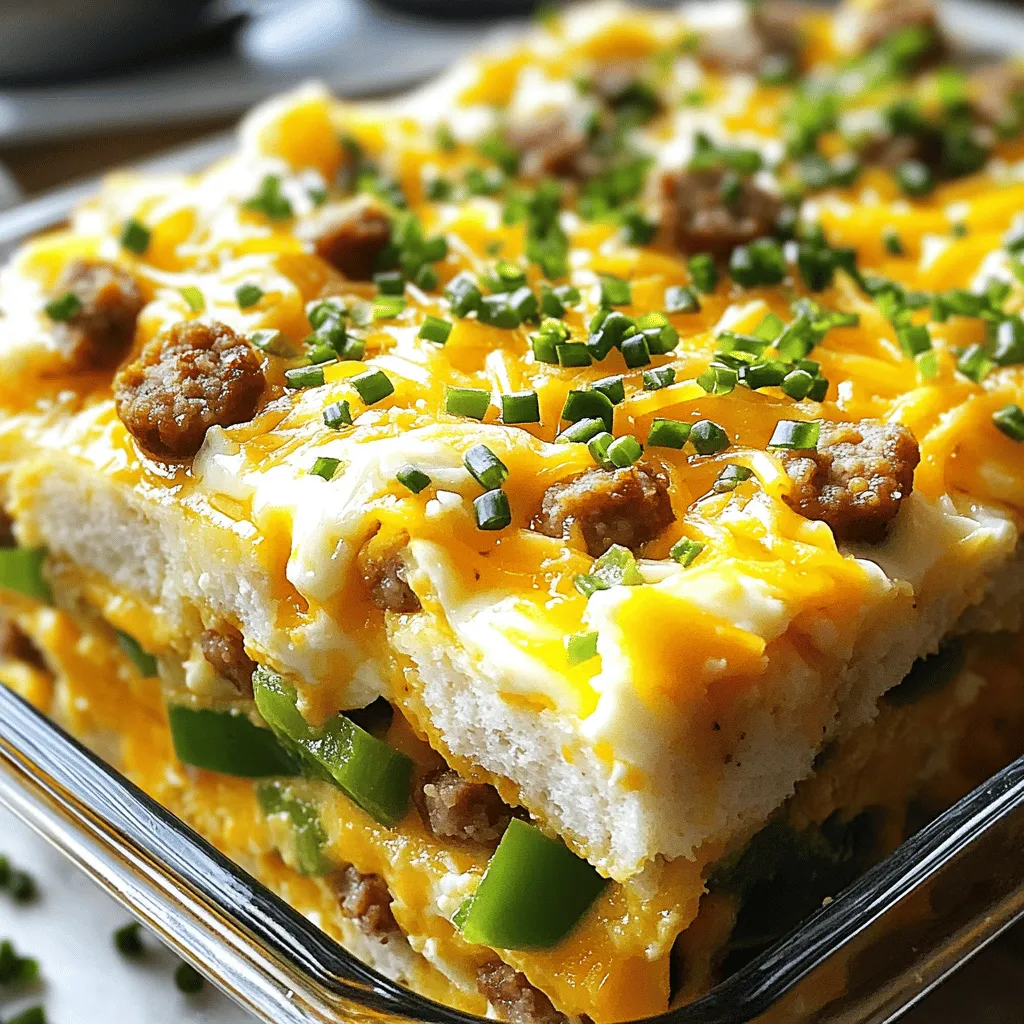 - 1 pound of sausage (Italian or breakfast sausage), crumbled - 6 large eggs - 2 cups of milk - 8 slices of white bread, cubed