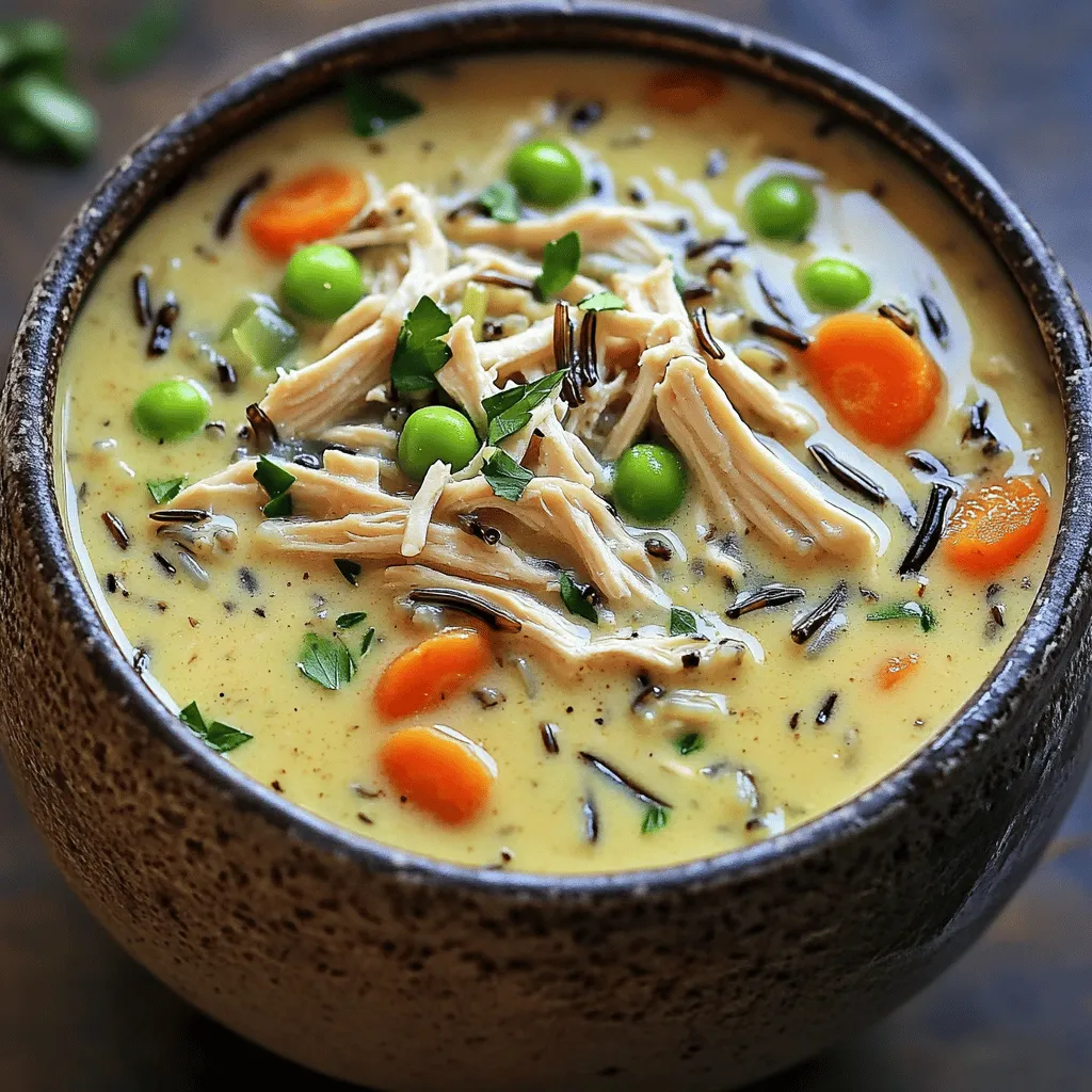 Slow Cooker Creamy Chicken and Wild Rice Soup Delight