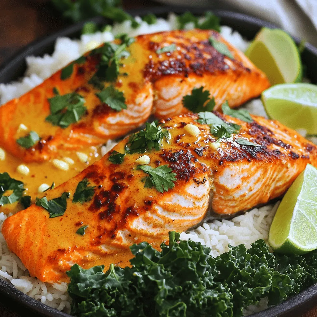 Coconut Curry Salmon with Garlic Butter Delight