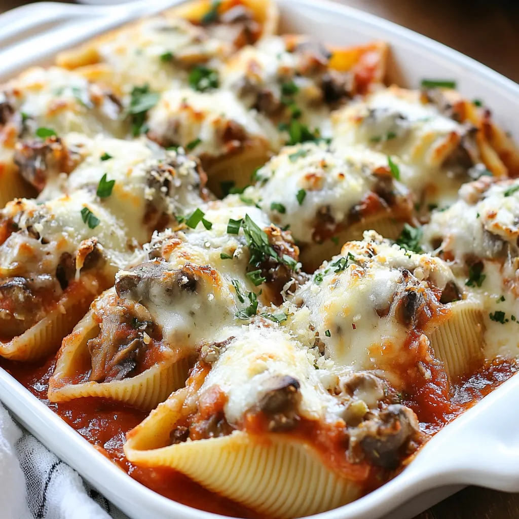 Garlic Mushroom Stuffed Shells Easy Dinner Delight