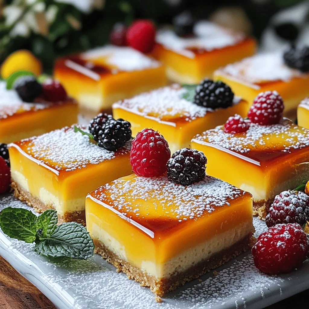 Crème brûlée cheesecake bars are a fun twist on classic cheesecake. They blend two beloved desserts into one. The bars have a creamy cheesecake base with a crispy sugar topping. This topping gives them that signature crème brûlée crunch.
