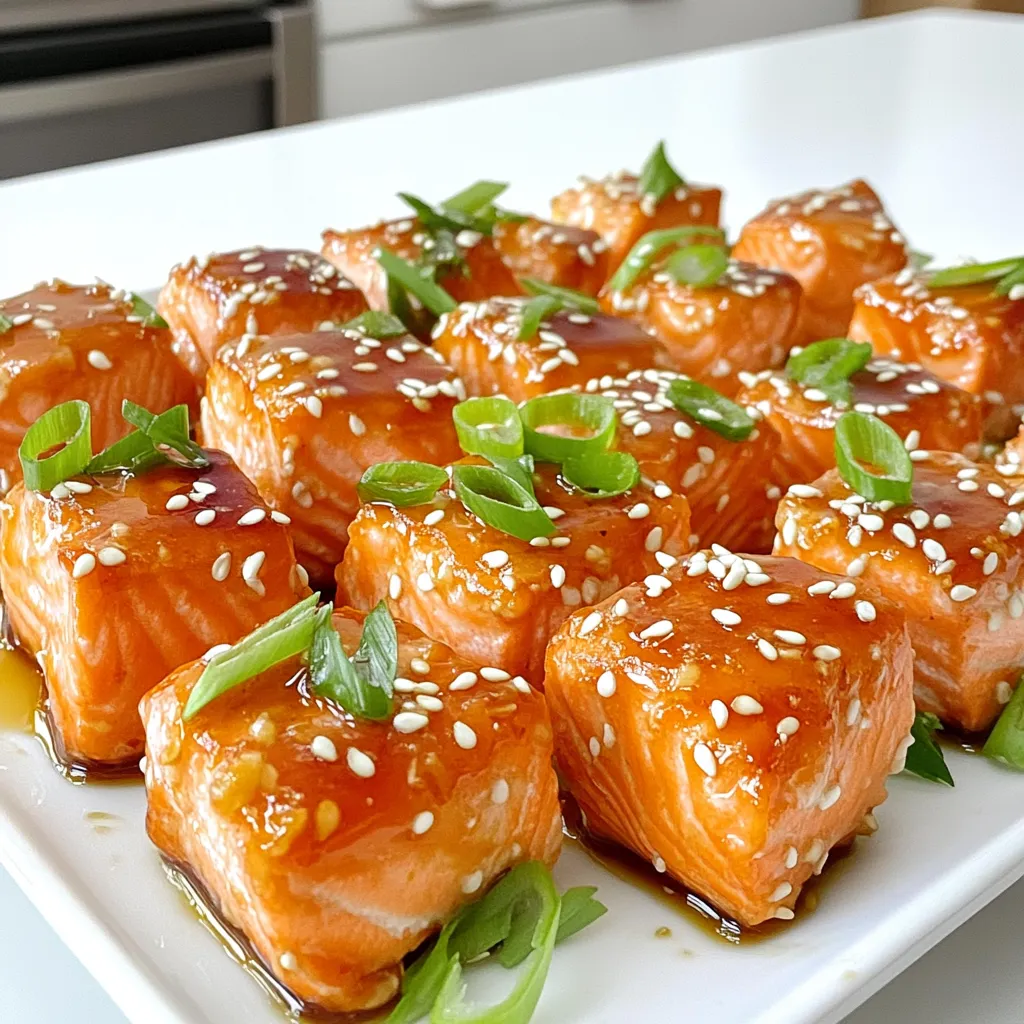 Air Fryer Crispy Teriyaki Salmon Bites for Dinner