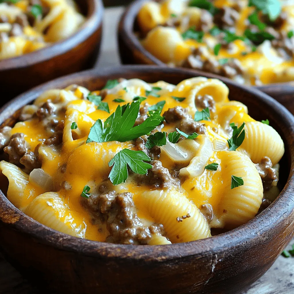 Gathering the right ingredients is key for a great Creamy Beef and Shells dish. Here’s what you need: