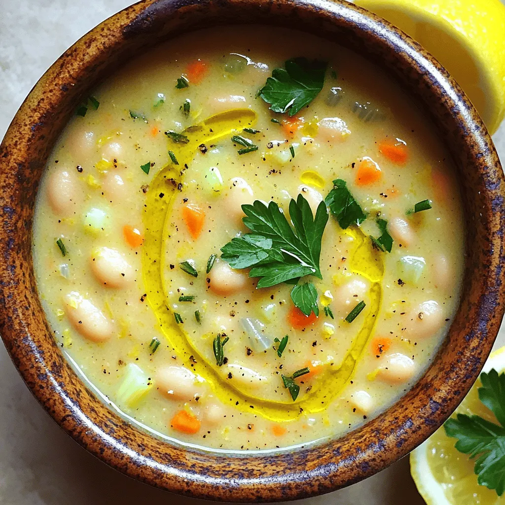 The main ingredients in lemon rosemary white bean soup create a fresh and bright flavor. You need white beans, like cannellini or great northern. These beans are not just tasty; they are also full of protein and fiber. This makes them a great choice for a healthy soup option.
