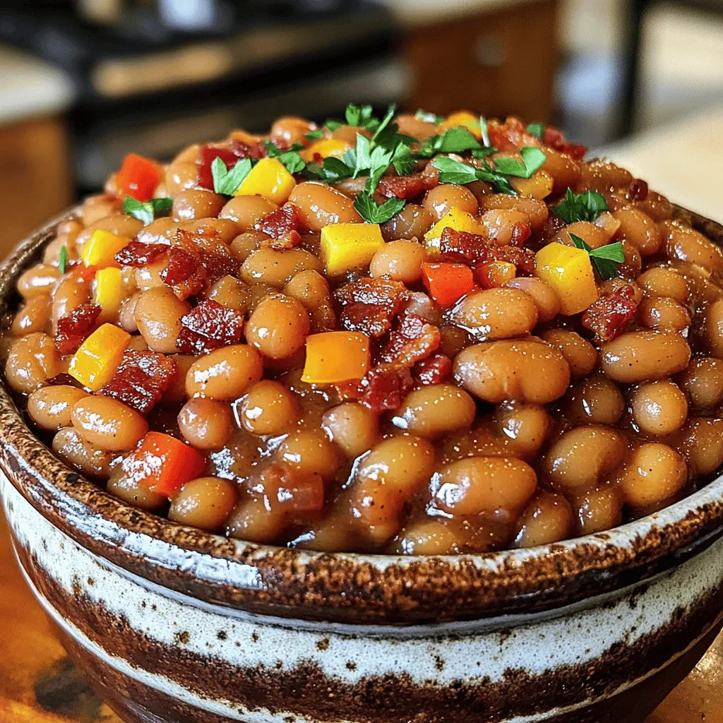 To make the best baked beans, start with the right beans. I recommend using navy beans or pinto beans. Both offer a creamy texture when cooked. You can also use canned beans for a quicker option. Just drain and rinse them before use.