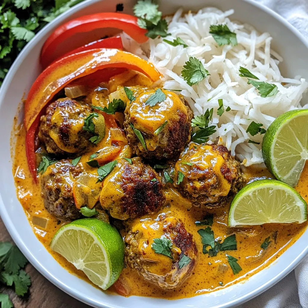 Jerk Meatballs in Coconut Curry Flavor Explosion
