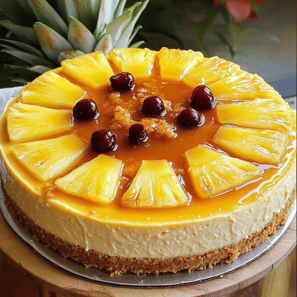 Pineapple Upside-Down Cheesecake with Caramelized Pineapple Delight