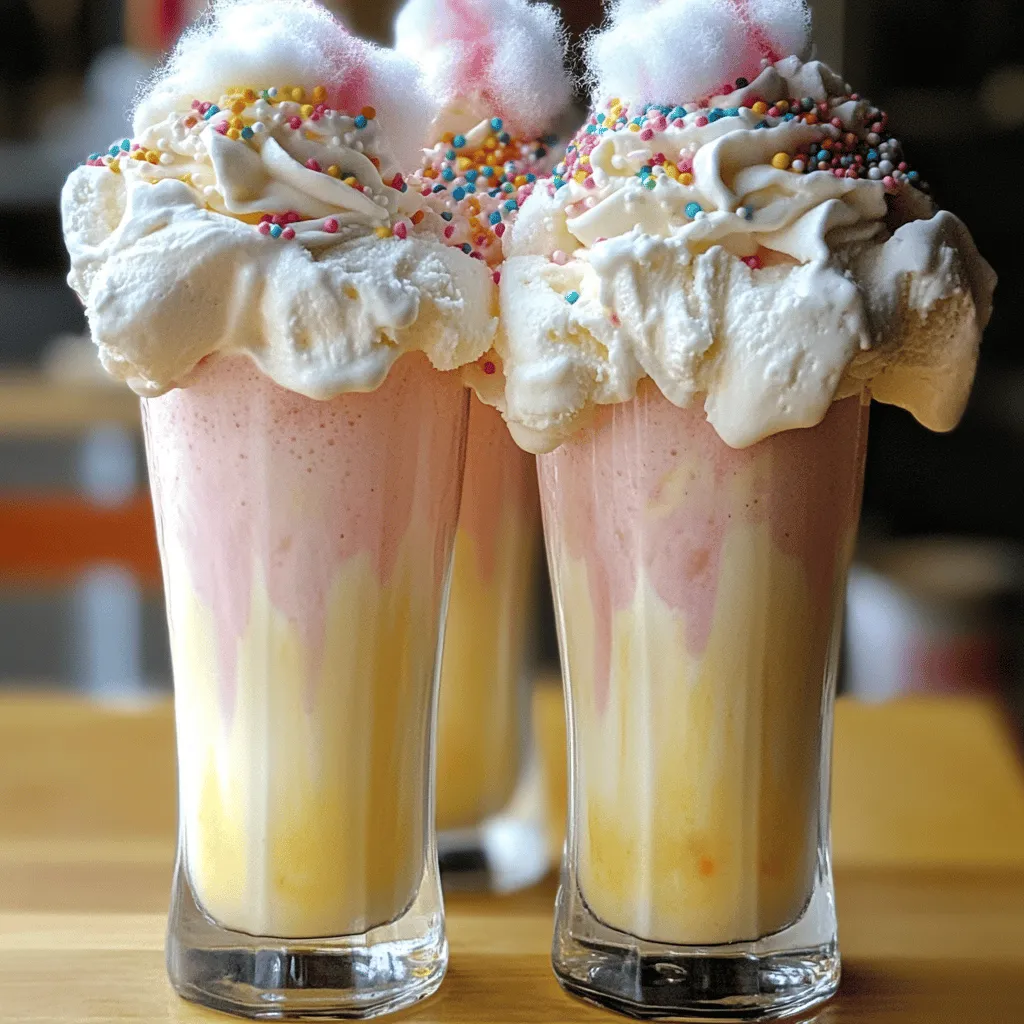 To make a great cotton candy milkshake, you need simple, fun ingredients. The key ingredients for a classic cotton candy milkshake include: